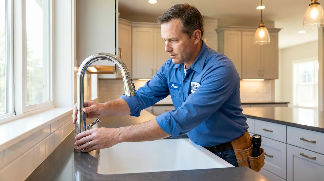 Kitchen faucet installation by Johns Plumbing LLC in New Augusta